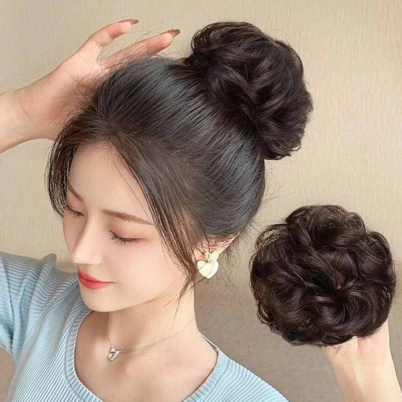 仿真假发圈可爱丸子头假发发包女盘发神器花苞发圈古风假发饰蓬松