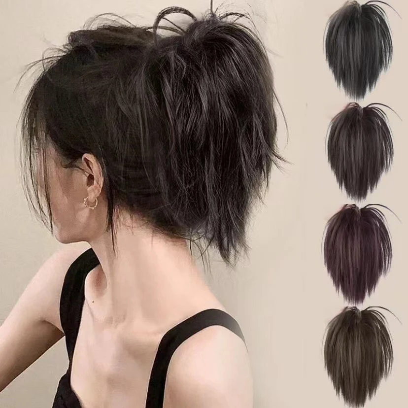 抓夹鸡窝头新娘盘发卷发包懒人鲨鱼夹花苞头饰凌乱朋克风假发发圈