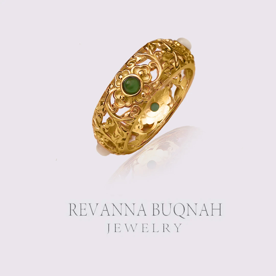 REVANNA沙特原创天然翡翠戒指珠宝【萨林  Salim 】