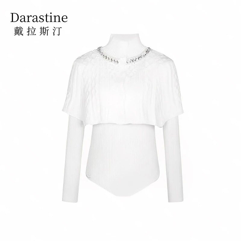 【彭彭echo专属】Darastine戴拉斯汀镶钻针织披肩内搭两件套A010