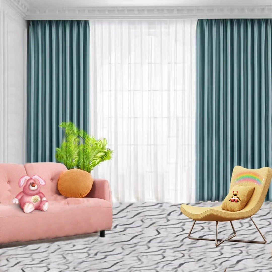 简约百搭遮光防紫外线隔热防晒成品做好窗帘可定制（挂钩+打孔）