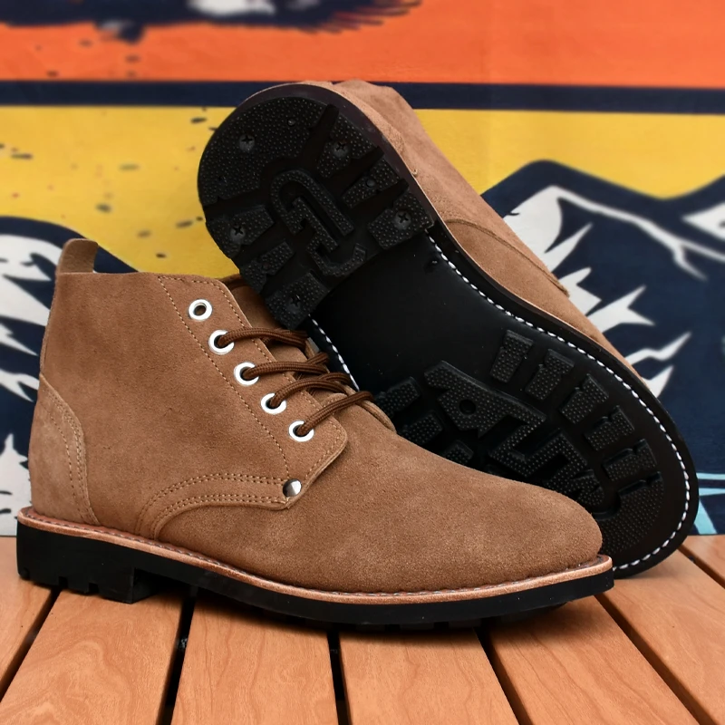 玩家儿！复古宽头大逃亡靴工装鞋男固特异5孔翻毛机车马丁短靴女