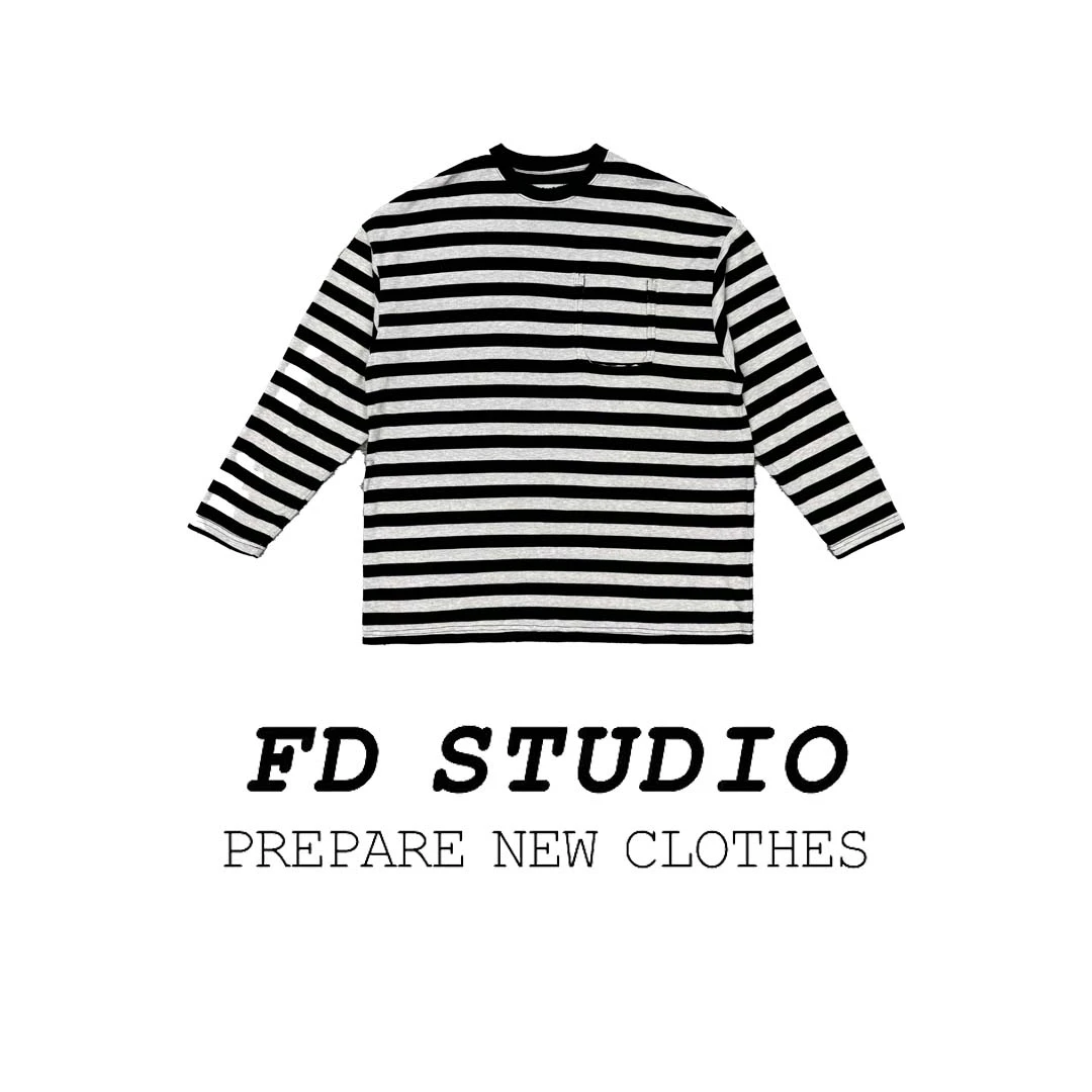 【梵町定制】FD19787条纹T恤时尚休闲百搭宽松潮流