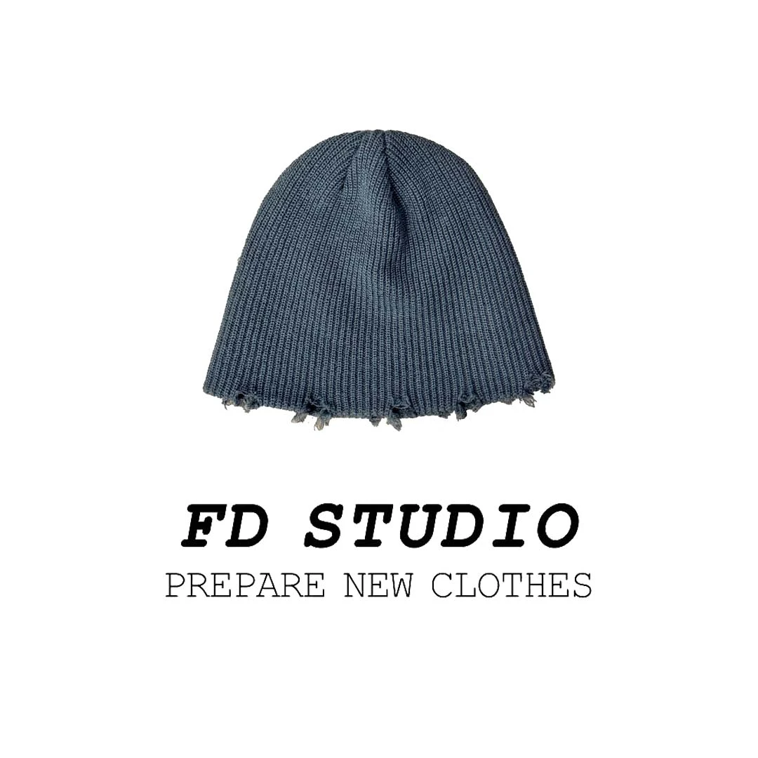 【梵町定制】破洞ins潮流针织帽休闲百搭包头套头滑雪显脸小