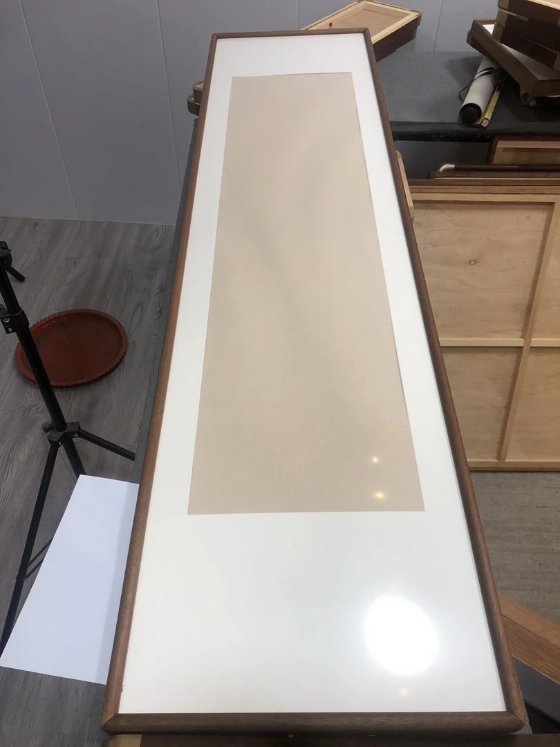 138*34非洲胡桃木*2 有机玻璃 实木背板  宣纸随机