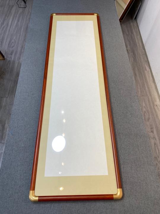 160*45仿铜角圆角画框 *2 有机玻璃 实木背板 宣纸随机