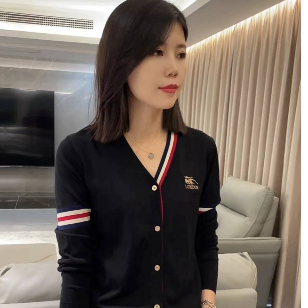 JY25春时尚简气质约休闲百搭经典V领毛针织衫