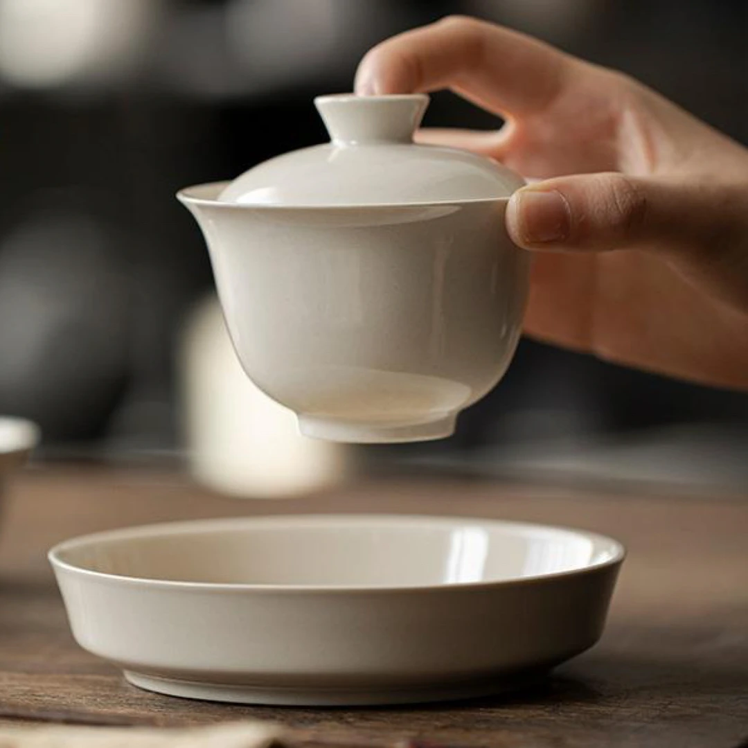 咖纳斯草木灰釉盖碗大号家用泡茶碗日式手工陶瓷功夫茶具茶杯不烫