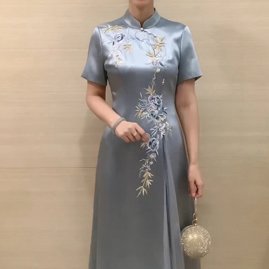 婚礼喜妈妈喜婆婆优雅气质改良旗袍