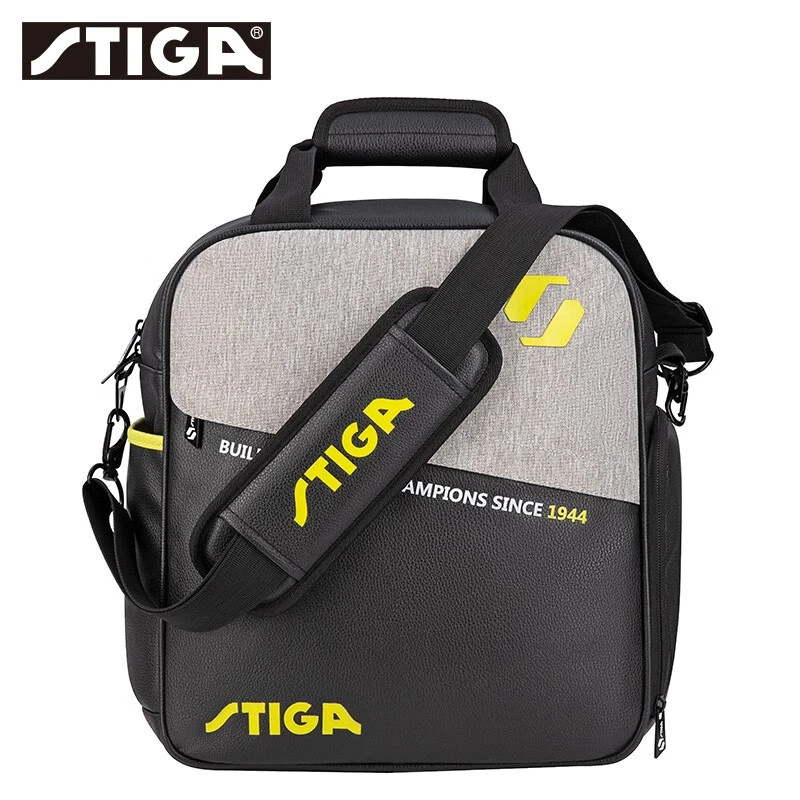 Stiga/斯帝卡新款运动教练包PU拼接款方型双层运动背包单肩包便携