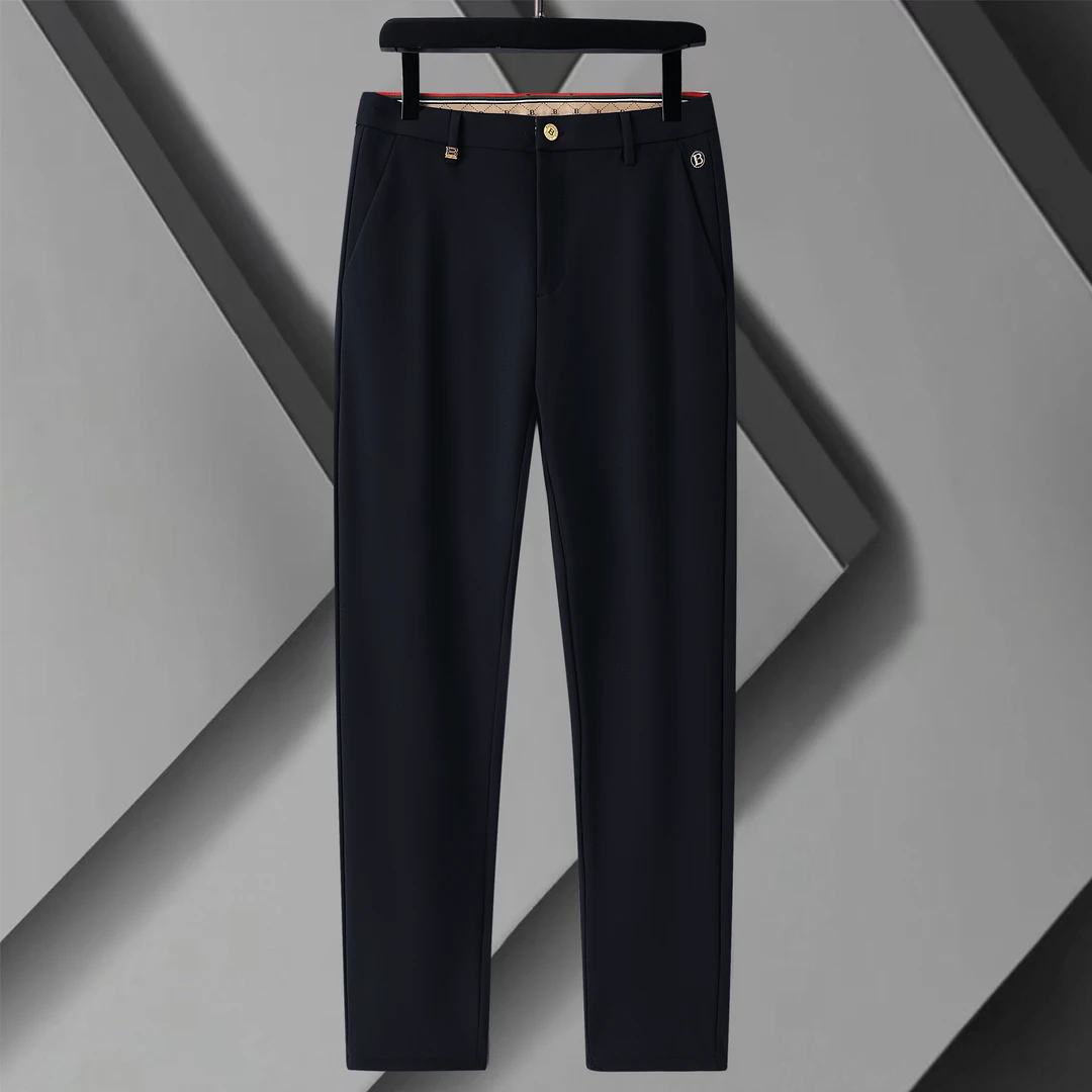 秋冬季商务休闲裤弹力百搭男装男士中腰修身小直筒1