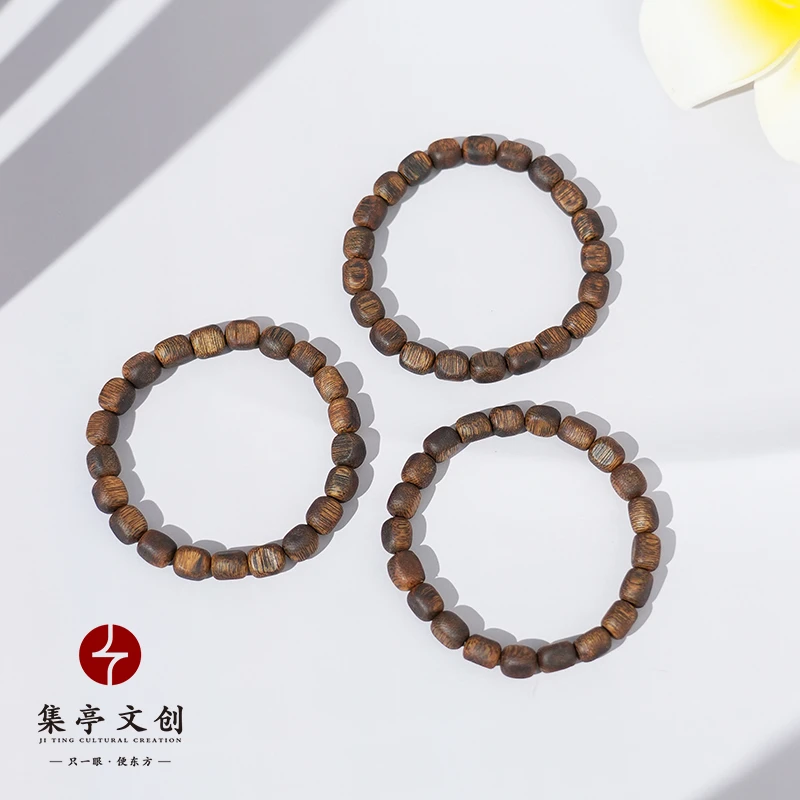 【集亭】莺歌绿棋楠沉香瘤疤随型手串 CLB002400-1（多样性发其一）