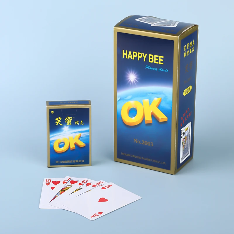 笑蜜工厂直供扑克牌2003批发纯木浆蓝芯加厚加硬耐用高档棋牌室
