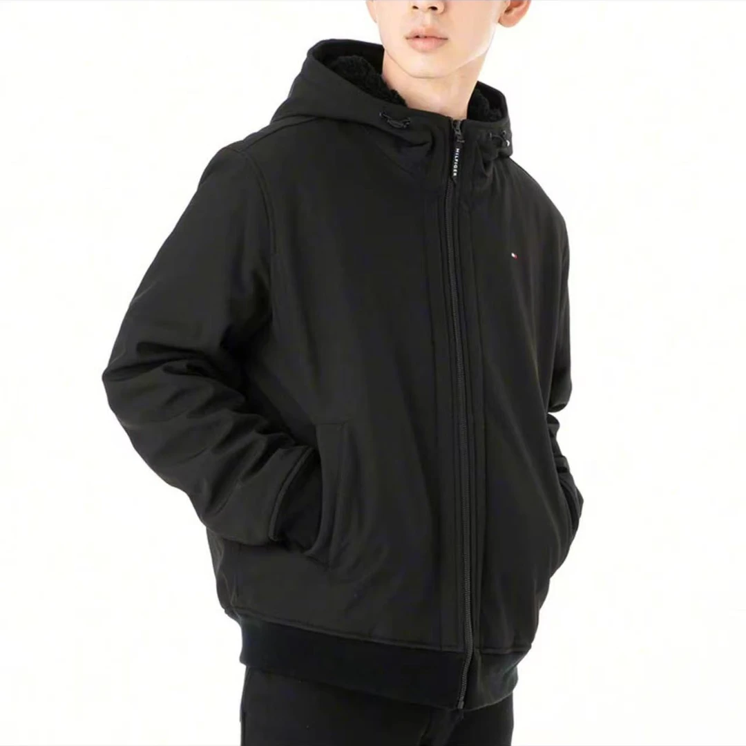 TOMMY HILFIGER/汤米·希尔费格 男士黑色棉服纽约直邮xd4pl