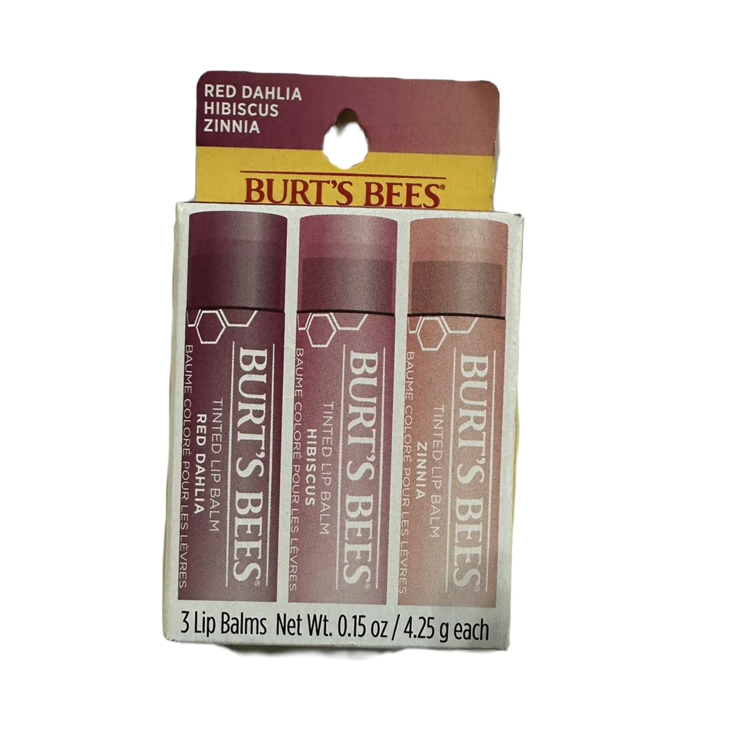 Burt's Bees/伯特小蜜蜂滋润显色打底红色大丽花木槿润唇膏XD