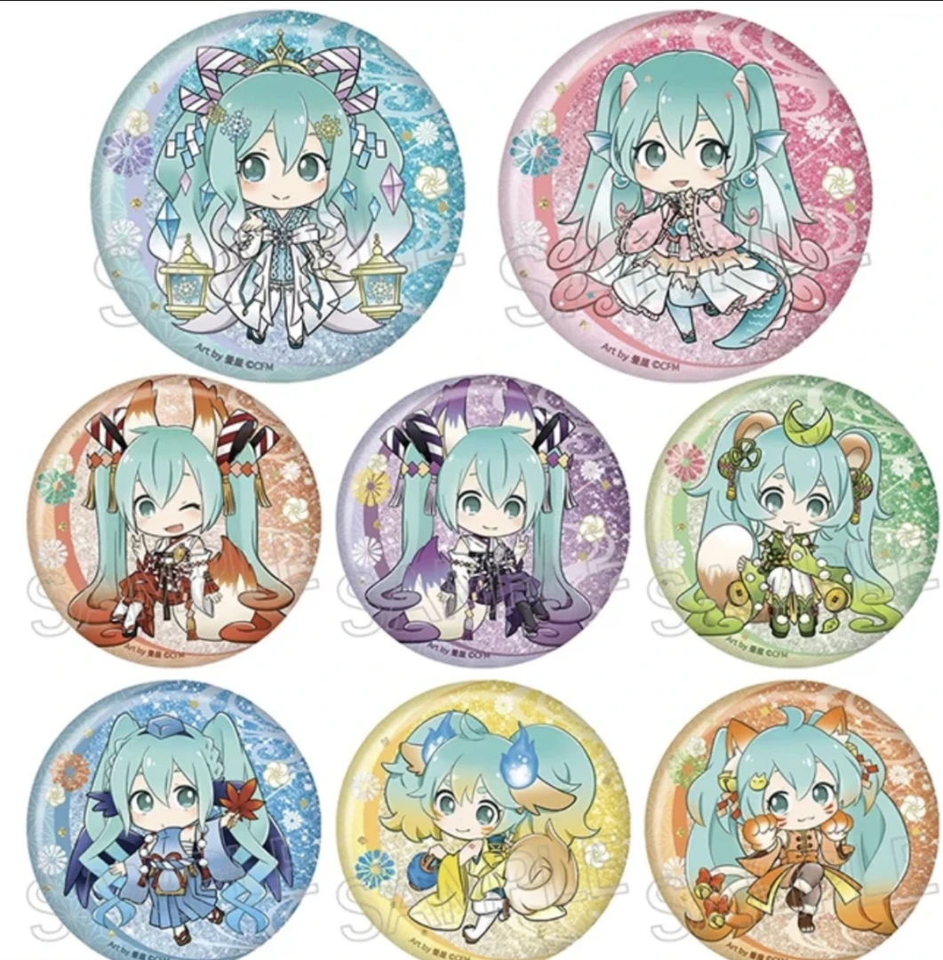 【小尺】初音未来 百鬼夜行 Q版闪闪徽章吧唧