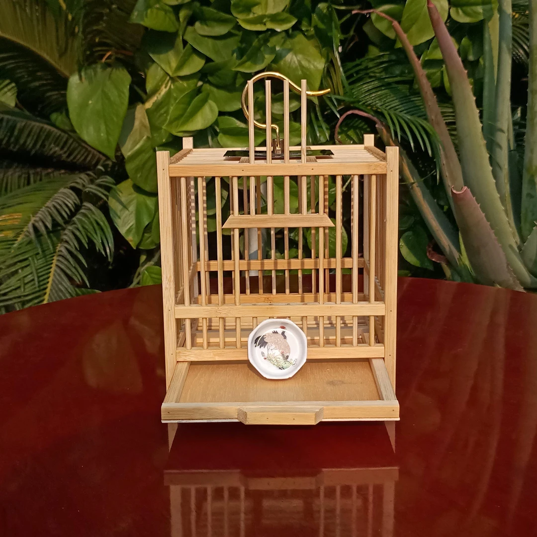 蝈蝈笼子竹制单格纯手工制作竹编笼经典款鸣虫爬行工具带抽屉包邮