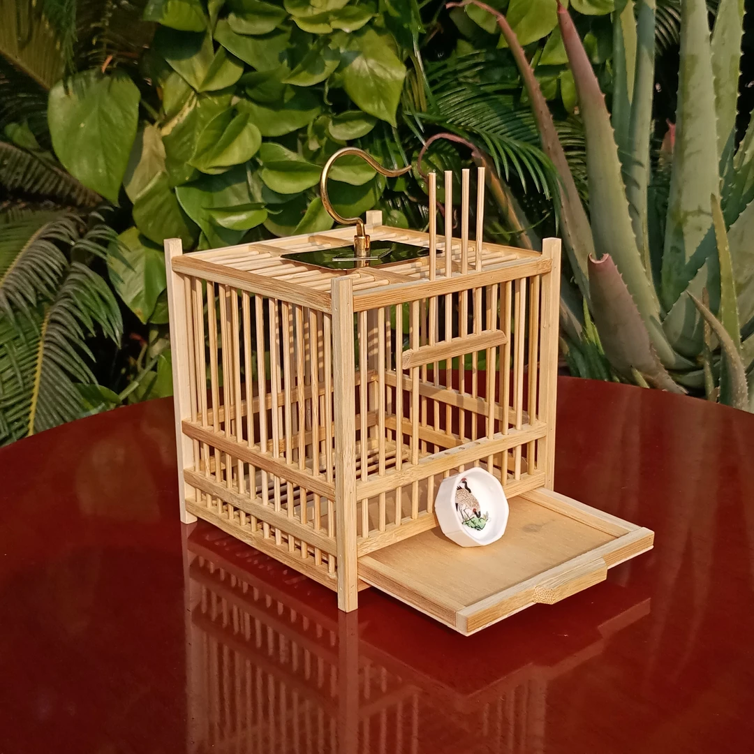 蝈蝈笼子竹制单格纯手工制作竹编笼经典款鸣虫爬行工具带抽屉包邮