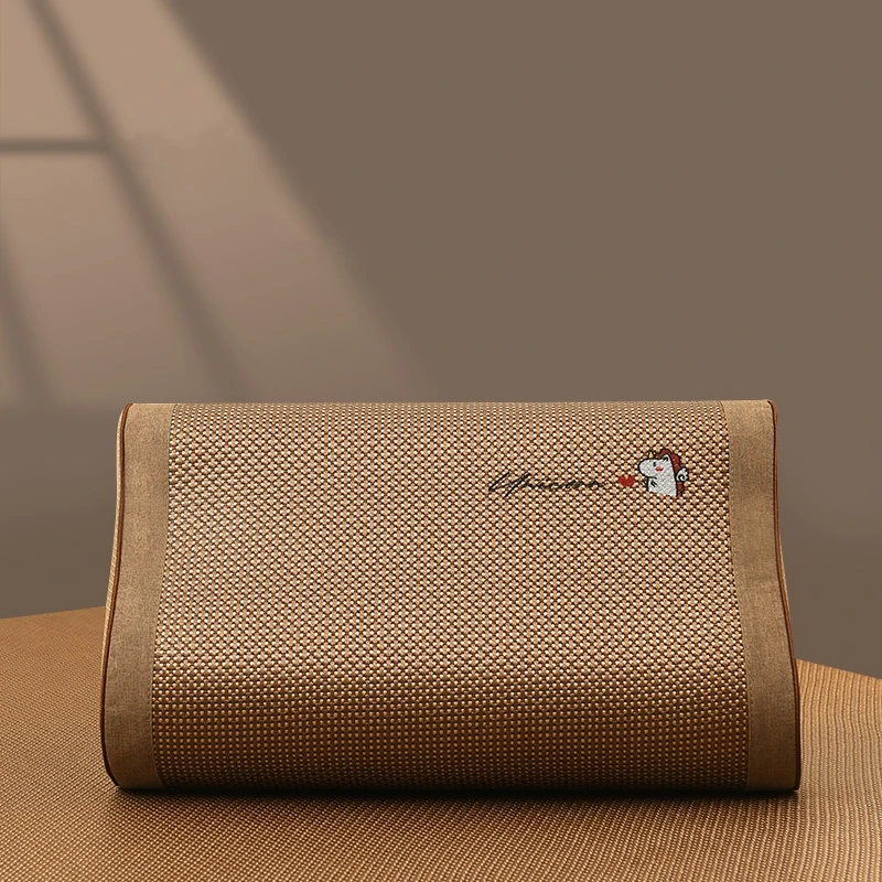 夏季冰丝枕套乳胶枕头套儿童记忆枕芯套成人颈椎凉席藤枕套凉爽