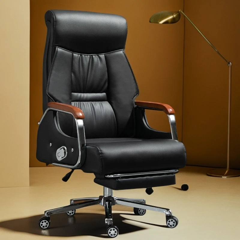 真皮老板椅办公室座椅可躺办公椅电脑椅家用座椅书房午休椅大班椅