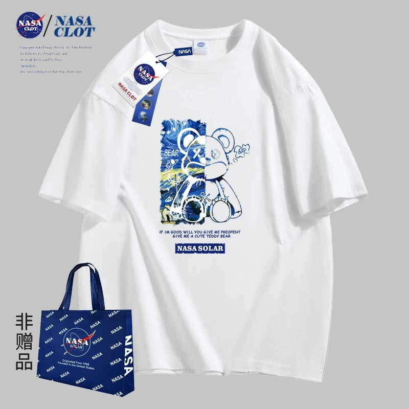 【爆款推荐】NASA联名款2023夏季新款情侣短袖T恤纯棉男士半袖爆款