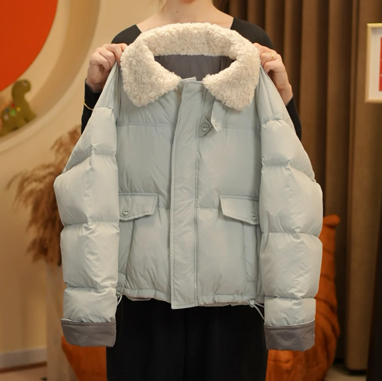 女童2024冬季新品冬装棉服时尚洋气韩版毛毛领厚款棉衣Q61896-2