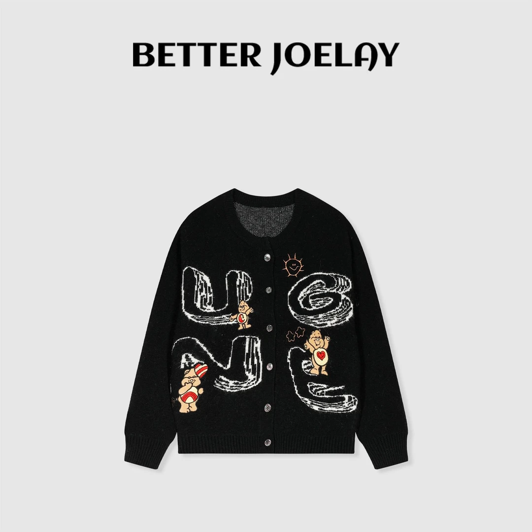 周明星-【小熊三兄弟】LL3382款针织毛衣开衫百搭洋气慵懒风韩版