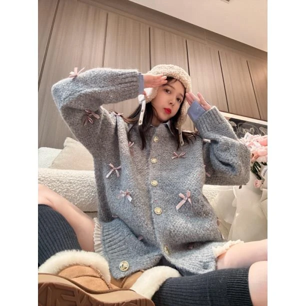 BETTER JOELAY-【浪漫巧思】时尚针织宽松开衫毛衣少女洋气LL5260