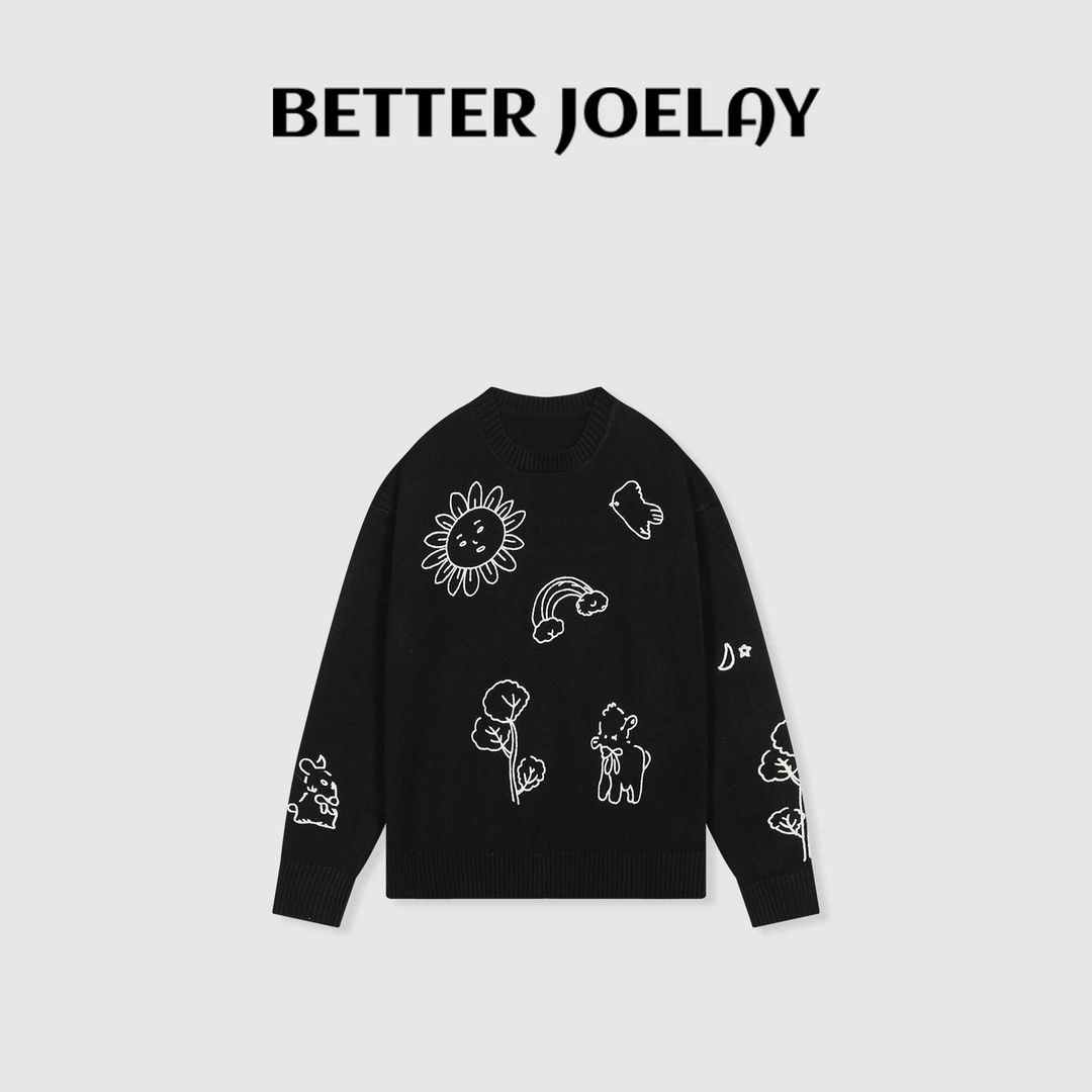 BETTER JOELAY-【秋日川野】时尚针织毛衣套头保暖百搭休闲SDL6855