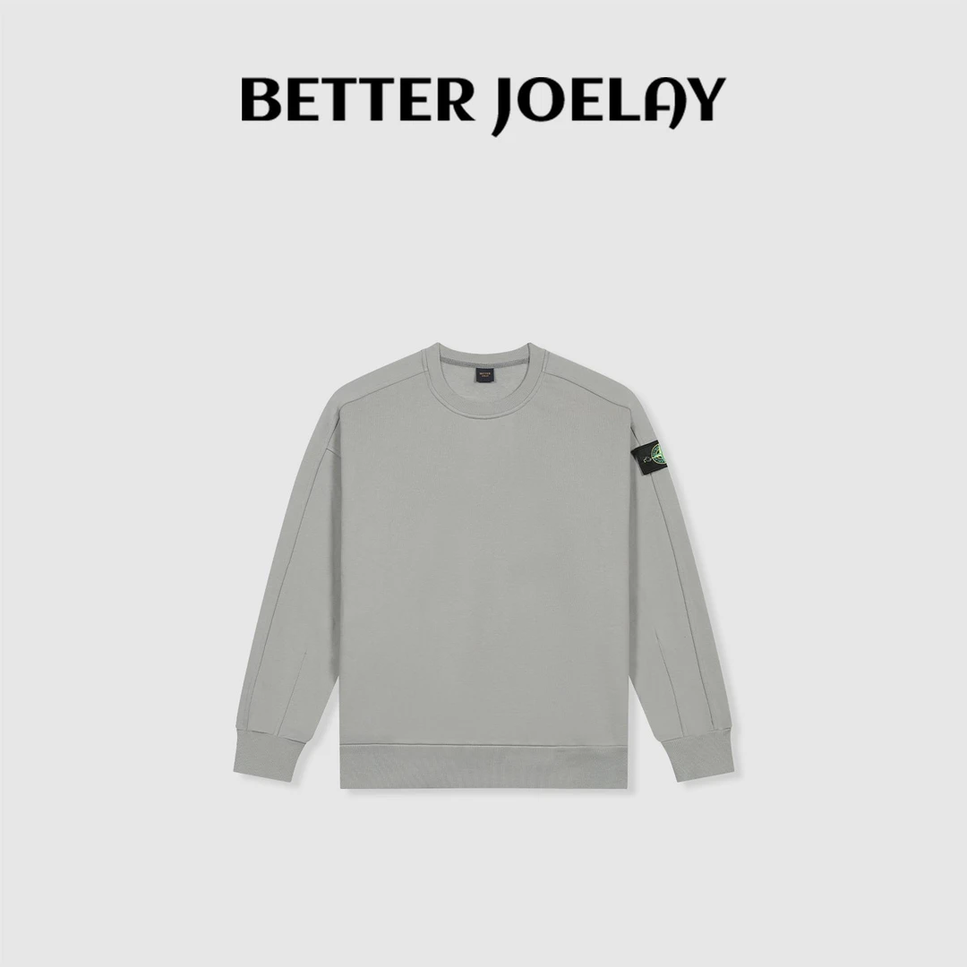 BETTERJOELAY-加绒【氧气岛屿】时尚宽松圆领卫衣设计感百搭KH1095