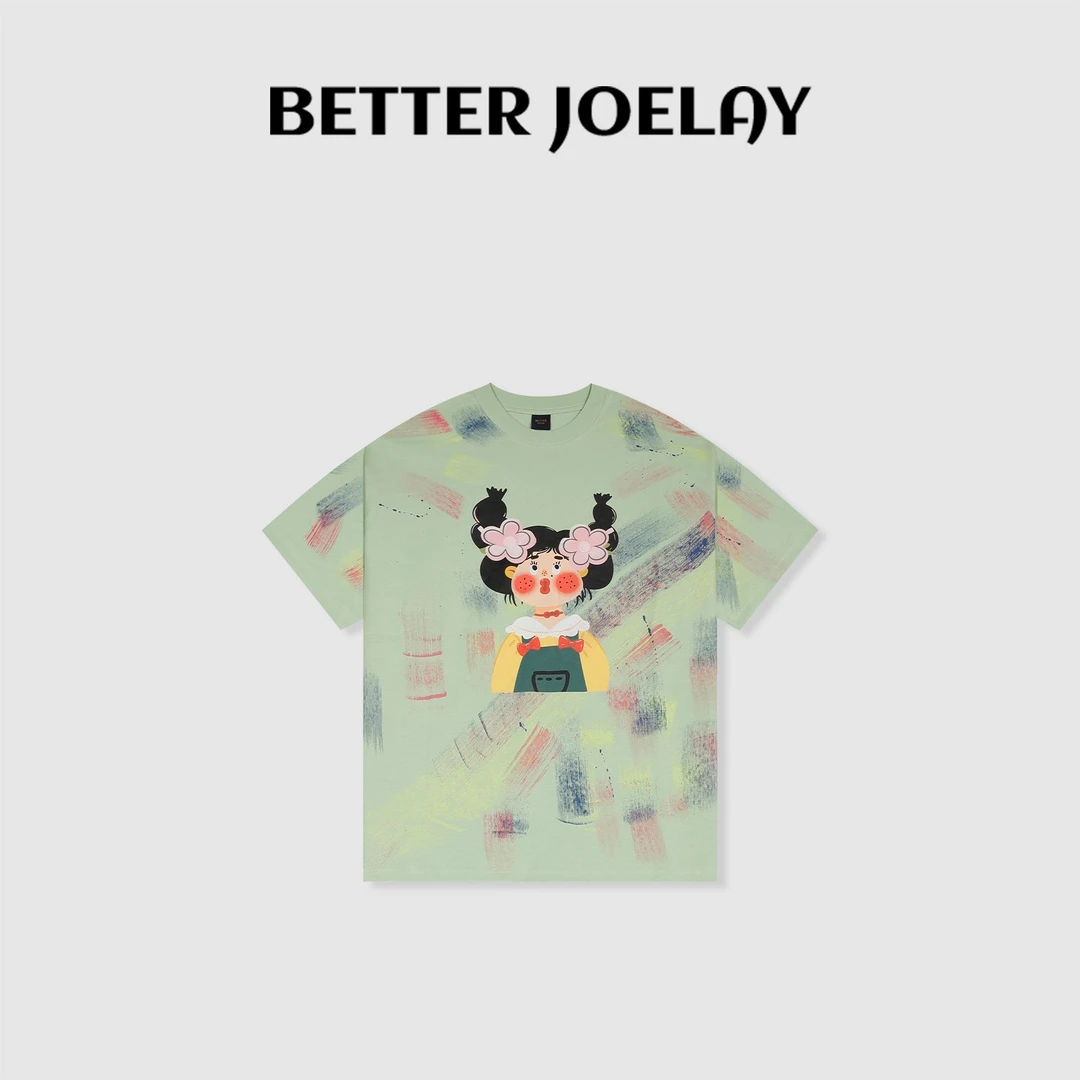BETTER JOELAY-中大版【花花小姐】休闲百搭宽松T恤短袖KH0875