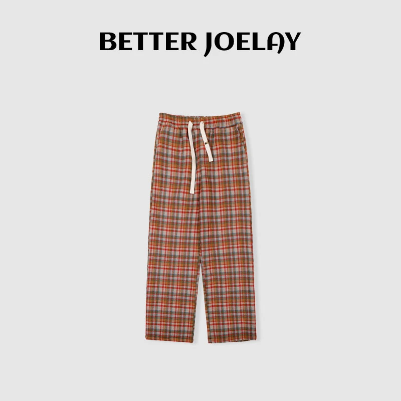 BETTERJOELAY -加绒【精致懒人】HWC969款休闲裤松紧百搭格子时尚