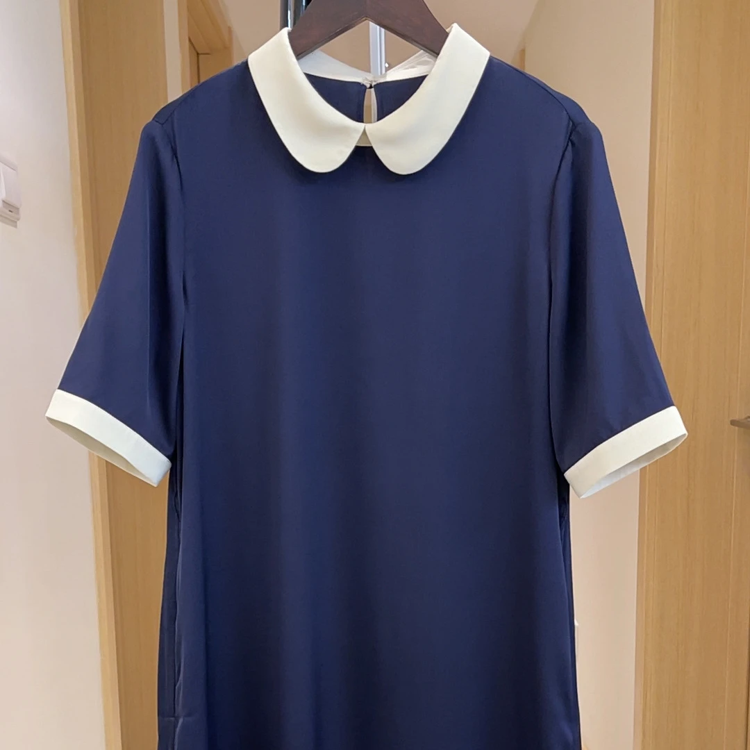 【佳润原创】桑蚕丝连衣裙82498222气质蓝色时尚休闲百搭夏季