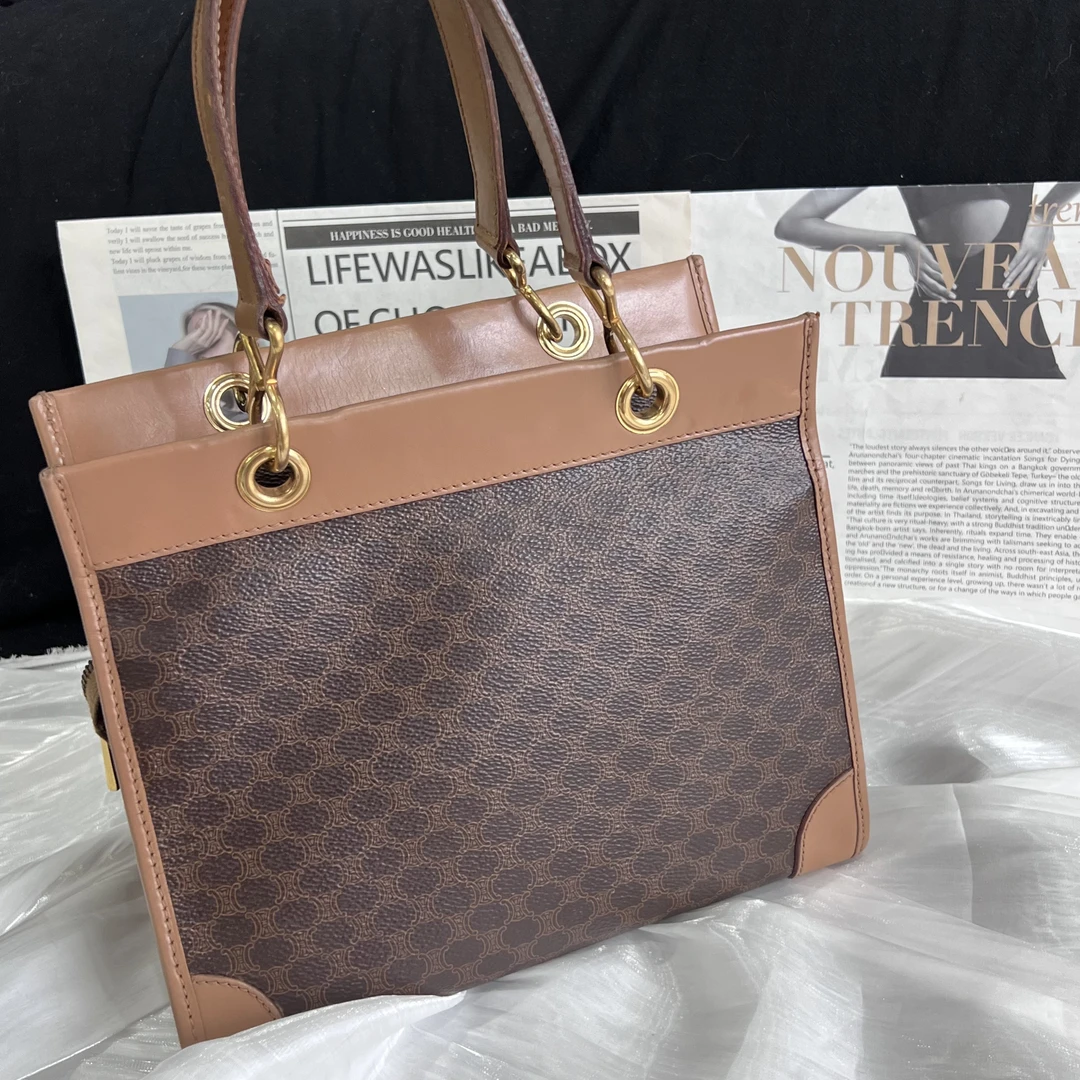 95新 Celine/思琳 时尚百搭复古经典老花凯旋门手提薇薇安托特包