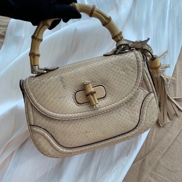 90新 GUCCI/古驰 竹节手提包1947限量款