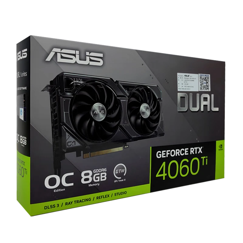 华硕RTX4060Ti-O8GDUAL电竞游戏专业台式电脑独立显卡吃鸡设计