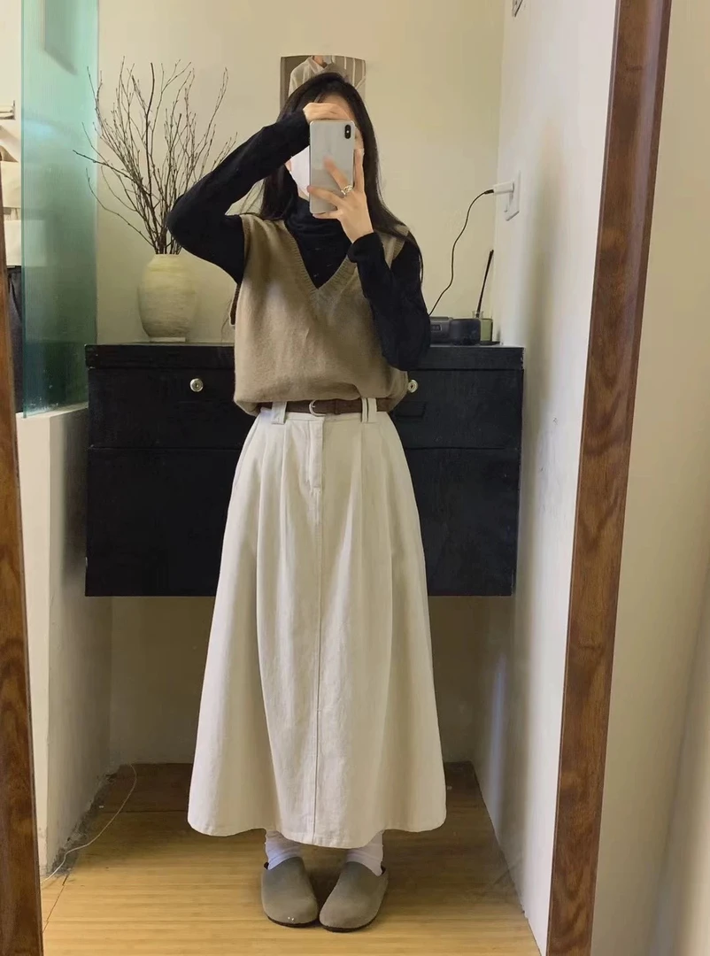 9997女装韩版时尚百搭半身裙（没皮带）