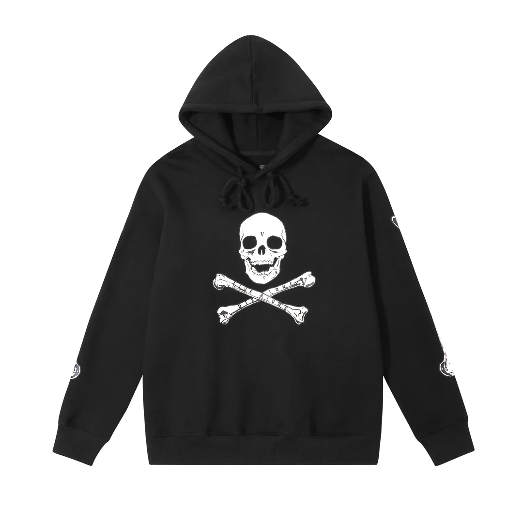 VLONEMMJ联名骷髅花臂印花宽松连帽卫衣长袖街头潮牌高街穿搭秋冬