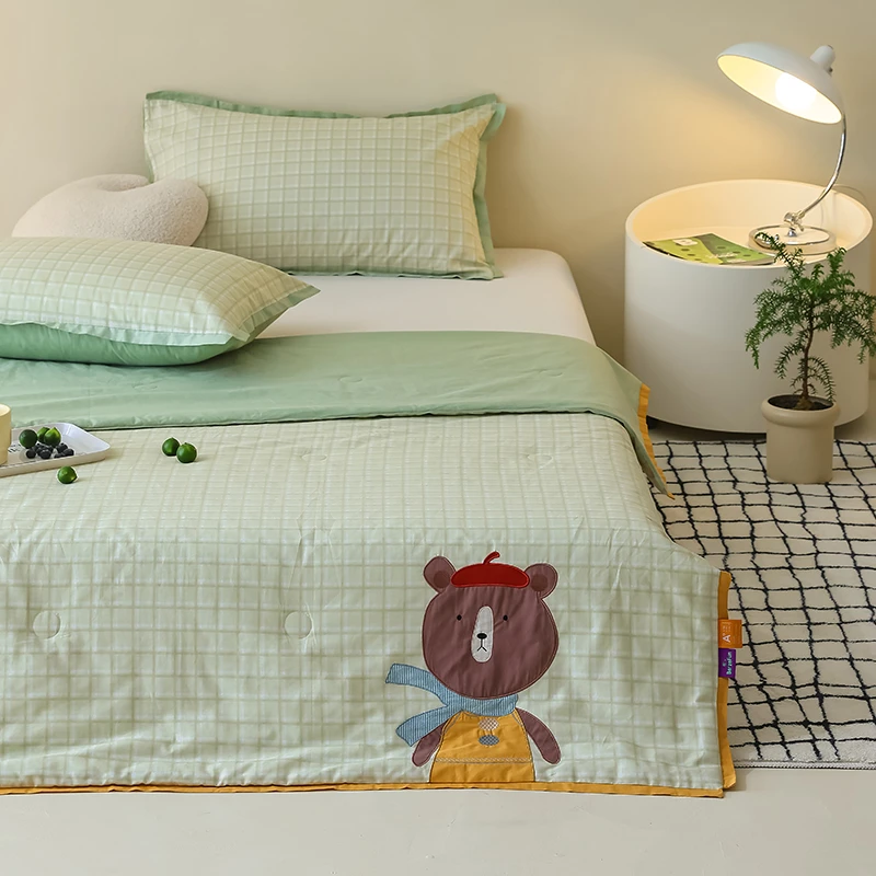 卡通贴布绣全棉夏凉被a类母婴级幼儿园儿童薄款夏被空调被子机洗