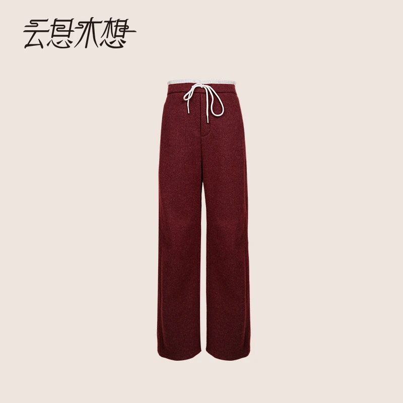 Ysimo-X云思木想 云秋梦悠 撞色腰间抽绳时尚休闲裤12800