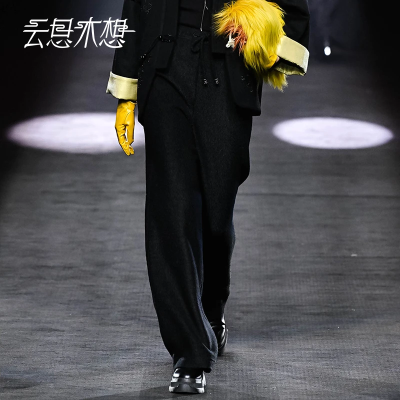 Ysimo-X云思木想 秋梦云暖 腰间抽绳吊坠含绵羊毛舒适休闲裤12402