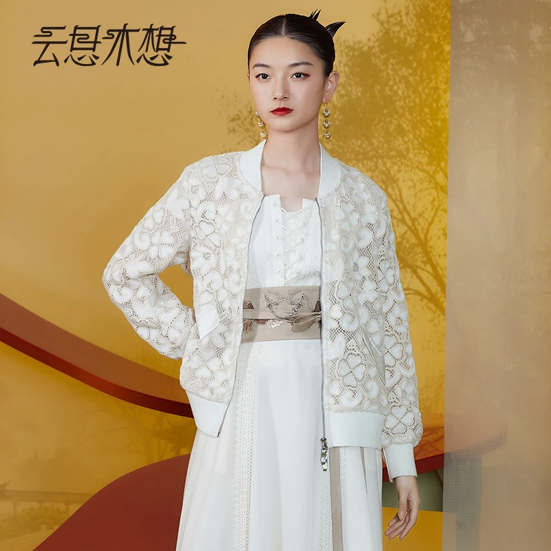Ysimo-X云思木想新中式2024初夏镂空绣品双头拉链百搭外套11461