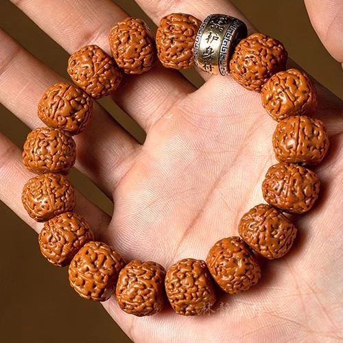 文玩龙鳞纹金刚菩提手串银生肖本命佛男女款龙纹五瓣金刚菩提念珠