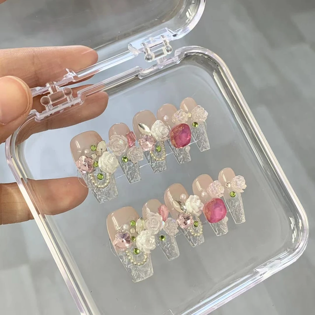Yg纯手工穿戴甲 仙气显白新款纯手工穿戴甲防水可拆卸清新御姐风