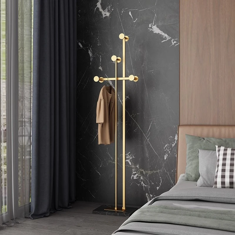 意式轻奢简易落地卧室门口挂包架家用客厅立式衣服架酒店挂衣架