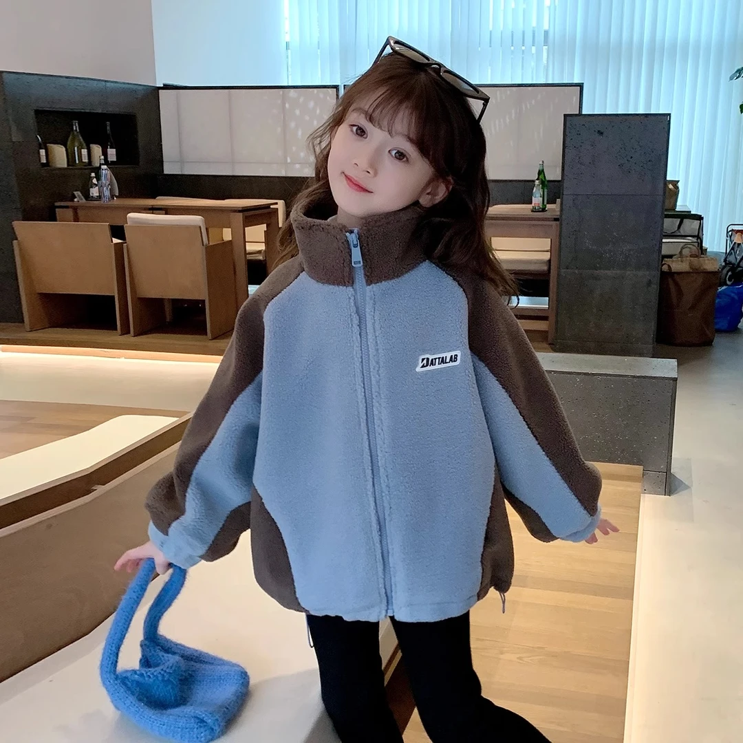 女童外套冬装新儿童毛毛大衣宝宝加厚保暖摇粒绒洋气外衣Y23402