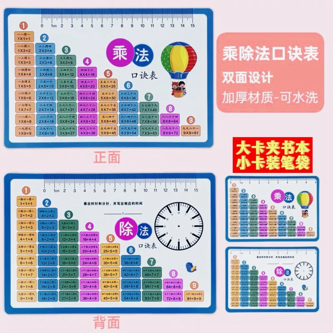 儿童小学生乘法口诀表数学常用公式加减乘除汉语拼音识字墙贴挂图