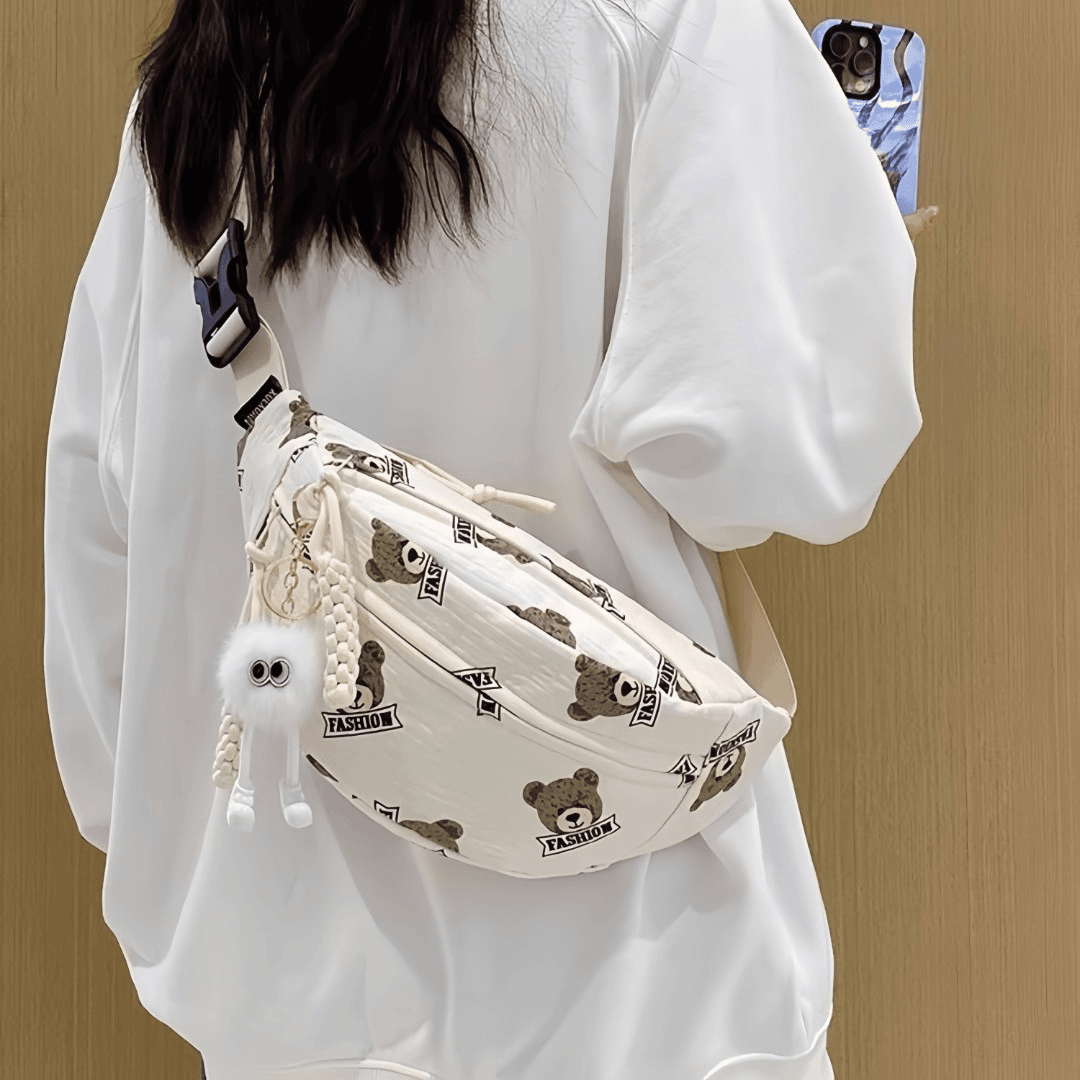 新款时尚潮斜跨包休闲包包女清新秋运动胸包小众百搭ins腰包新款