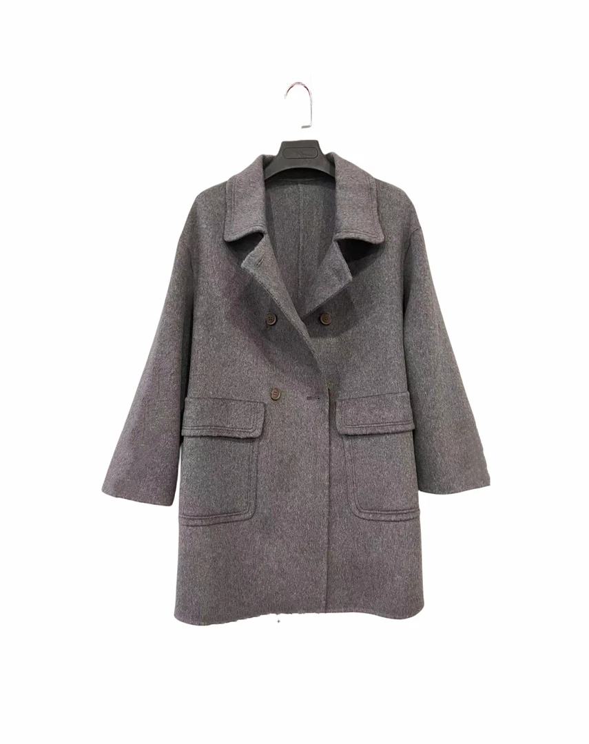 9903  翻领  双排扣 时尚 百搭  呢 外套