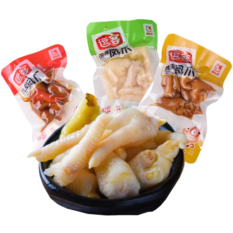 逗客泡凤爪小包装散装火锅虎皮泡椒鸡脚鸡爪休闲零食重庆麻辣小吃